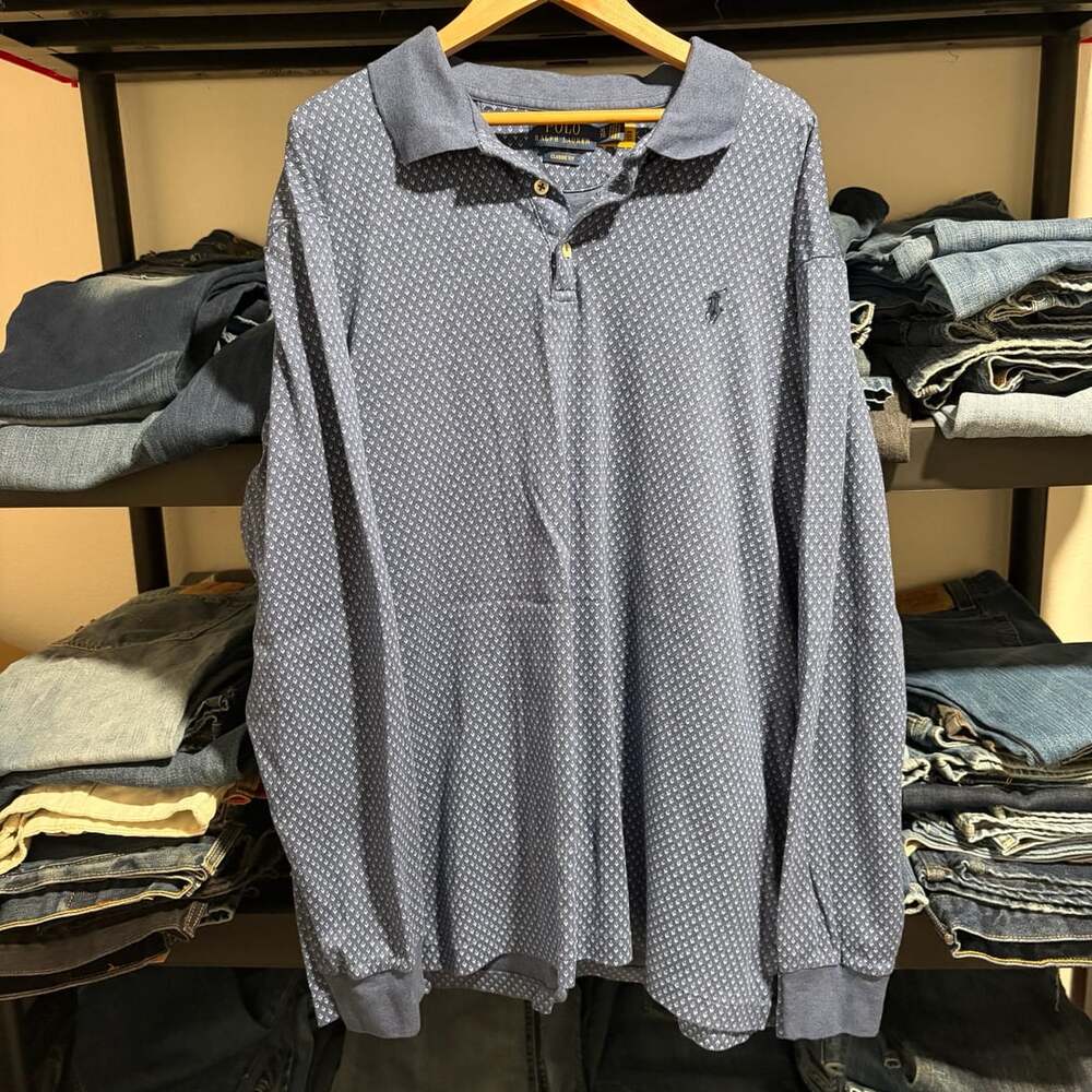Polo Ralph Lauren Classic Fit XL Blue Long Sleeve Polo Shirt